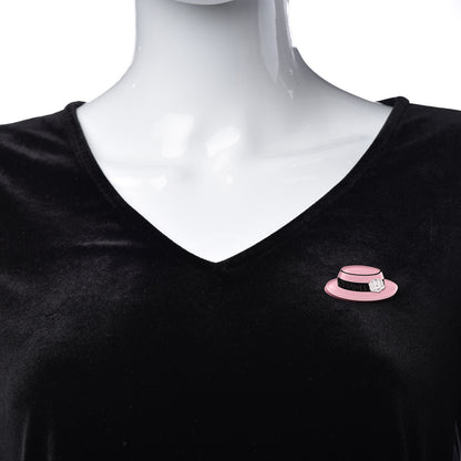 Chanel Resin Icon Manga Hat Brooch Pink White Gold 2 of 5