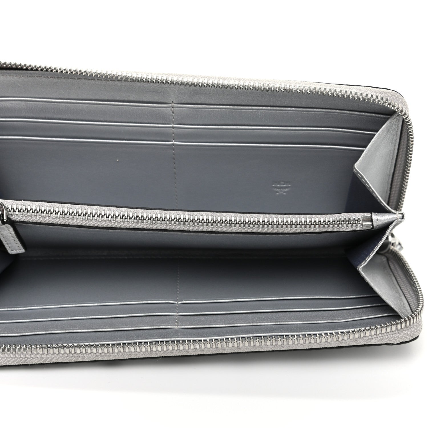 MCM Metallic Visetos Large Zip Around Wallet Silver 5 of 7