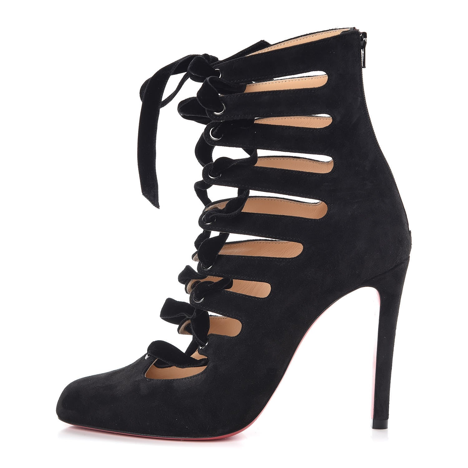 Christian Louboutin Veau Velours Spinetita 100 Ankle Boots 37.5 Black 1 of 6