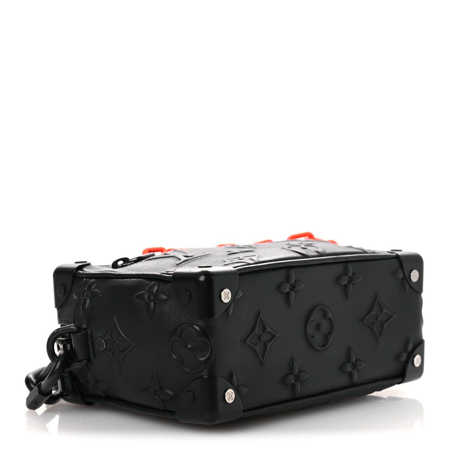 Calfskin Debossed Monogram Solar Ray Mini Soft Trunk Black