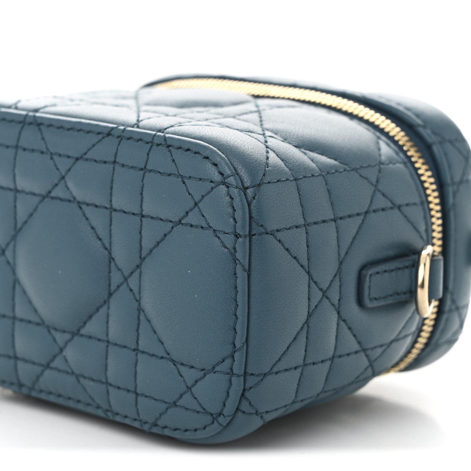 Christian Dior Lambskin Cannage Micro Lady Dior Vanity Case Deep Ocean 9 of 10