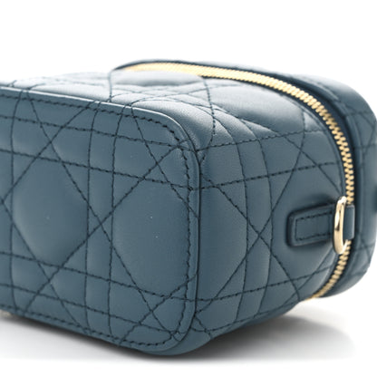 Christian Dior Lambskin Cannage Micro Lady Dior Vanity Case Deep Ocean 9 of 10