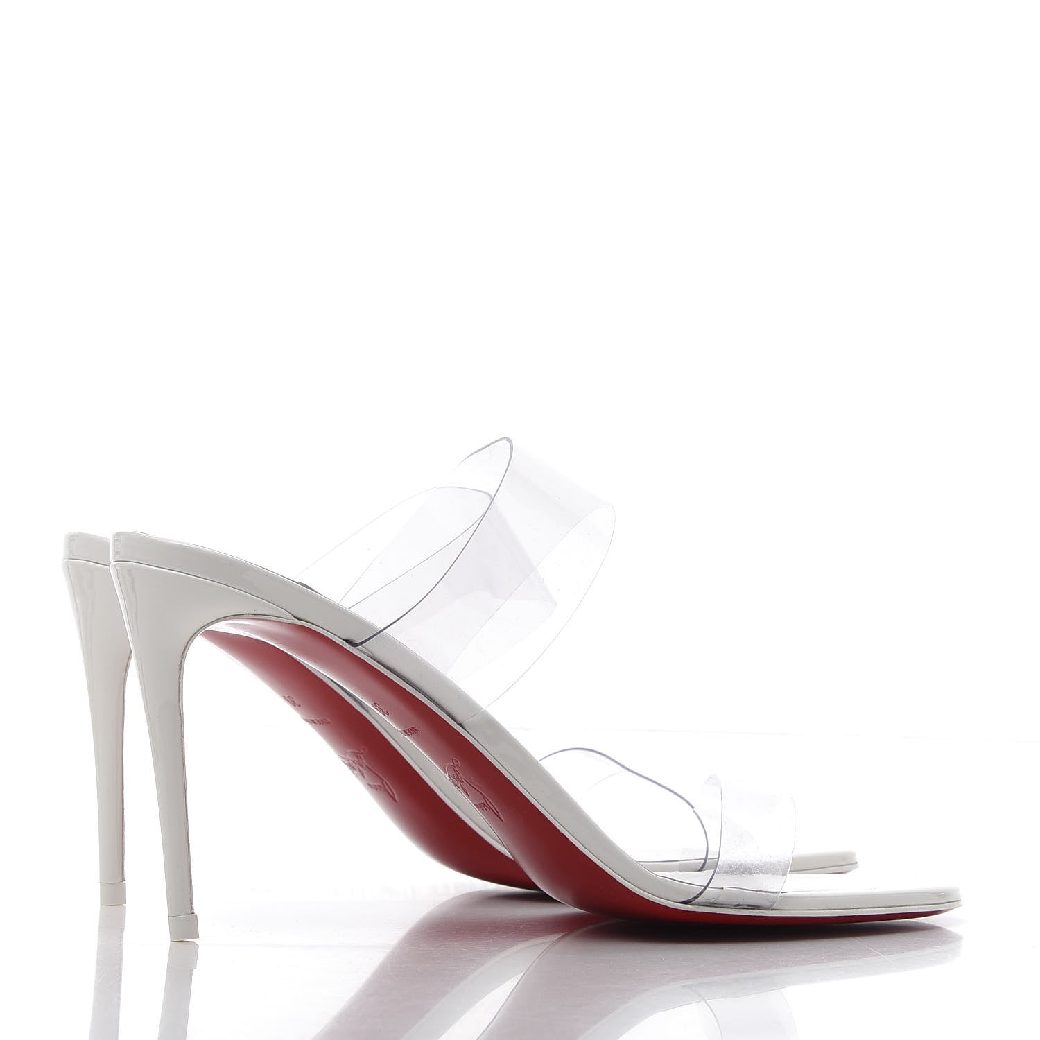 Christian Louboutin Patent PVC Just Nothing 85 Slide Sandals 39 Bianco 4 of 8