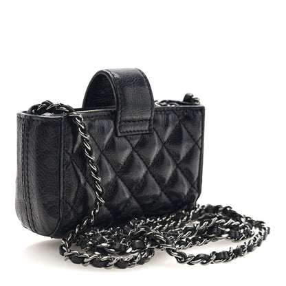 Chanel Caviar Quilted Mini Phone Holder Clutch With Chain Black 3 of 10