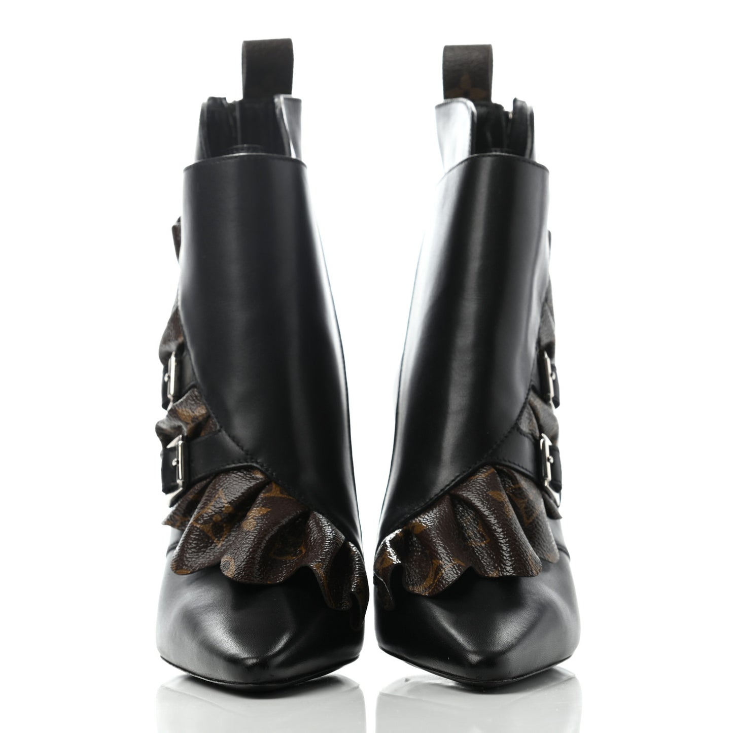 Calfskin Monogram Janet Ankle Boots 36.5 Black