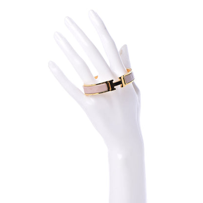 Hermes Enamel Narrow Clic Clac H Bracelet PM Marron Glace 2 of 6
