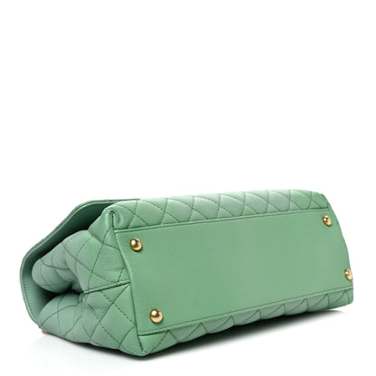 Chanel Caviar Quilted Small Coco Chain Handle Flap Light Green 4 of 10
