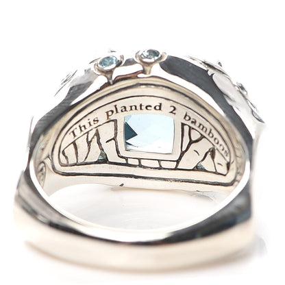 John Hardy Sterling Silver Blue Topaz Bamboo Ring 54 7 6 of 7
