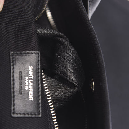 Saint Laurent Linen Calfskin Rive Gauche North South Tote Black 7 of 10