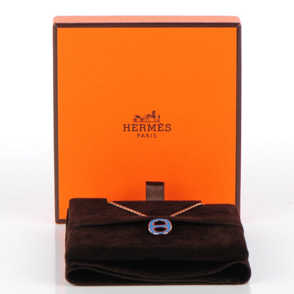 Hermes Laquered Iliade Pendant Necklace Bleu Paradis 5 of 5