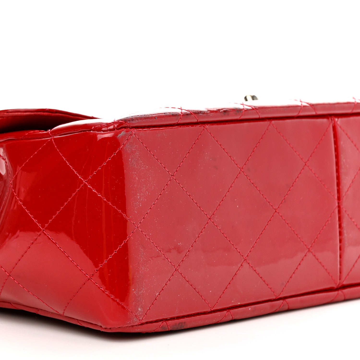 Chanel Patent Quilted Jumbo Single Flap Red 9 of 18