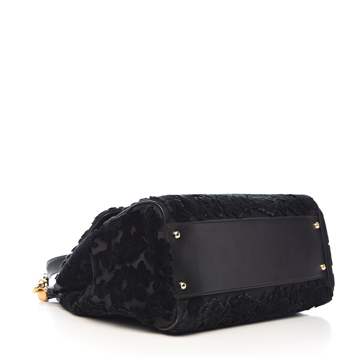 Dolce & Gabbana Velvet Floral Large Miss Sicily Satchel Black 4 of 12