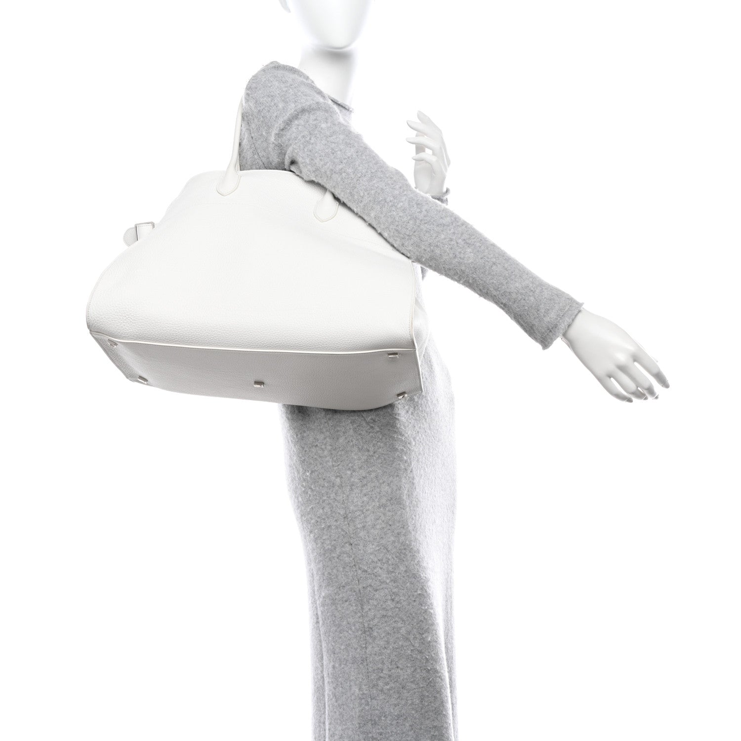 The Row Grained Calfskin Soft Margaux 17 White 2 of 13