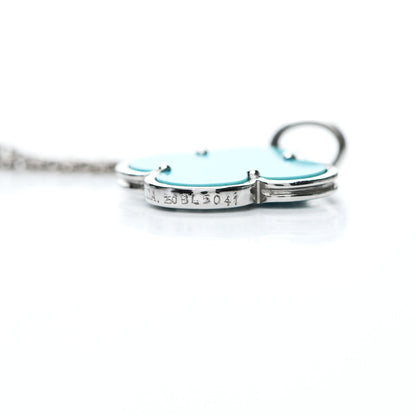 Van Cleef & Arpels 18K White Gold Turquoise Magic Alhambra Necklace 5 of 8