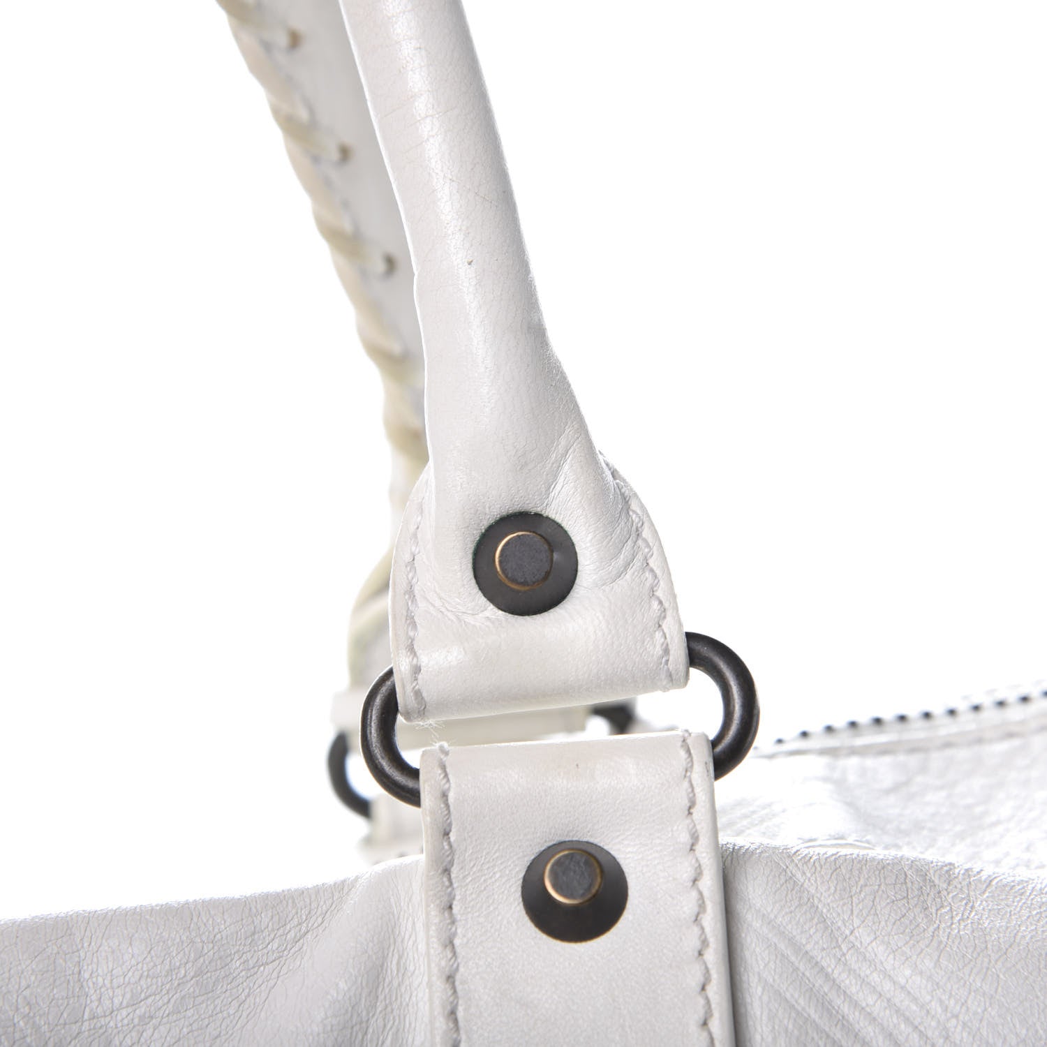 Balenciaga Agneau Classic Hardware Weekender White 11 of 17