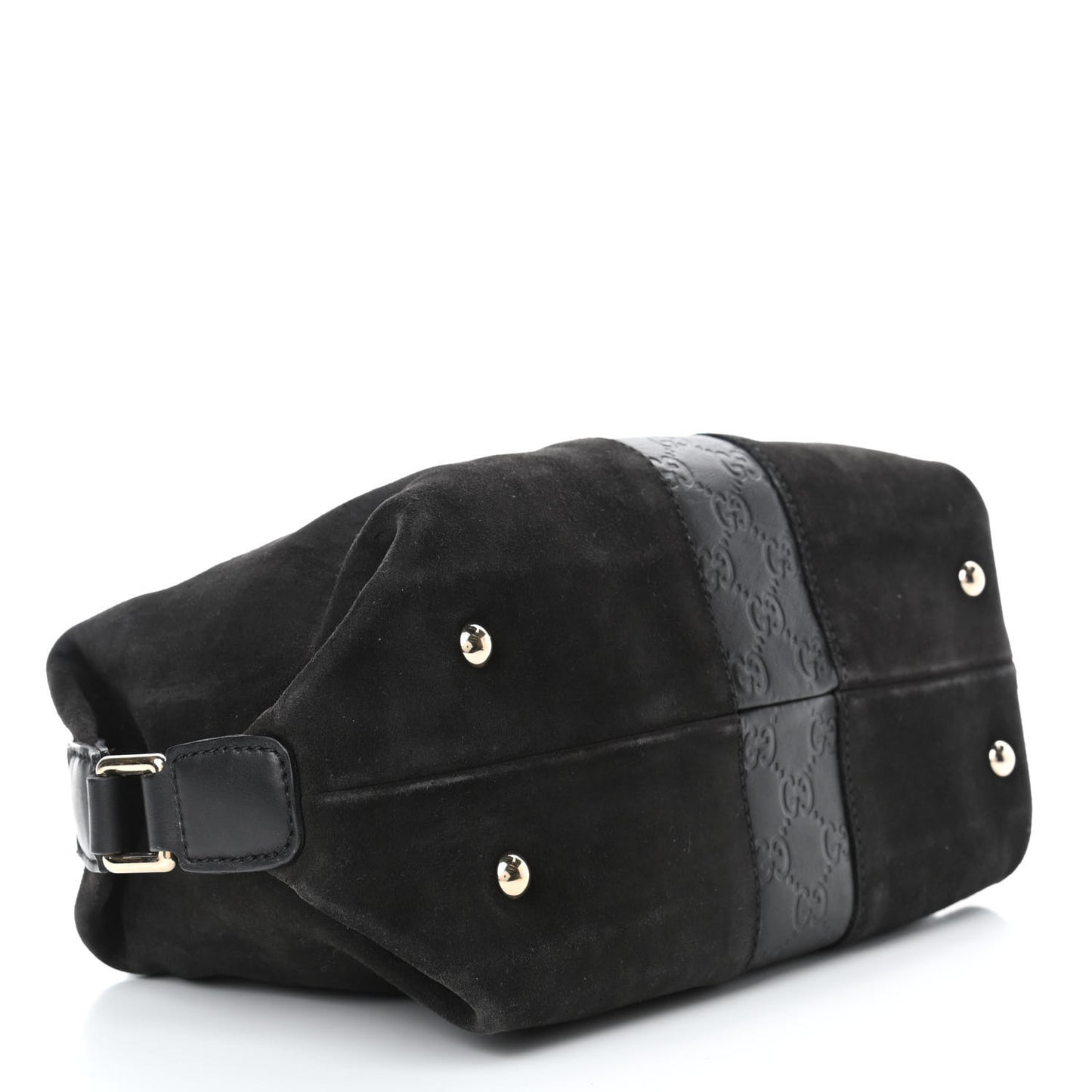 Suede Guccissima Small Boston Black