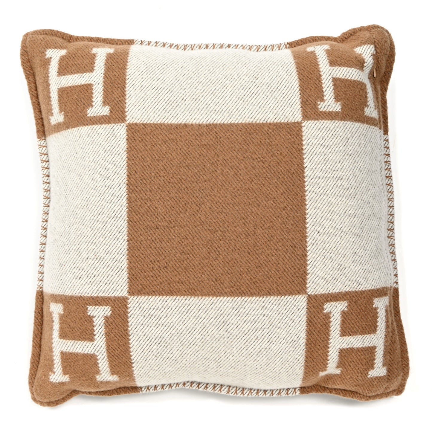 Wool Cashmere Avalon Pillow PM Ecru Camel