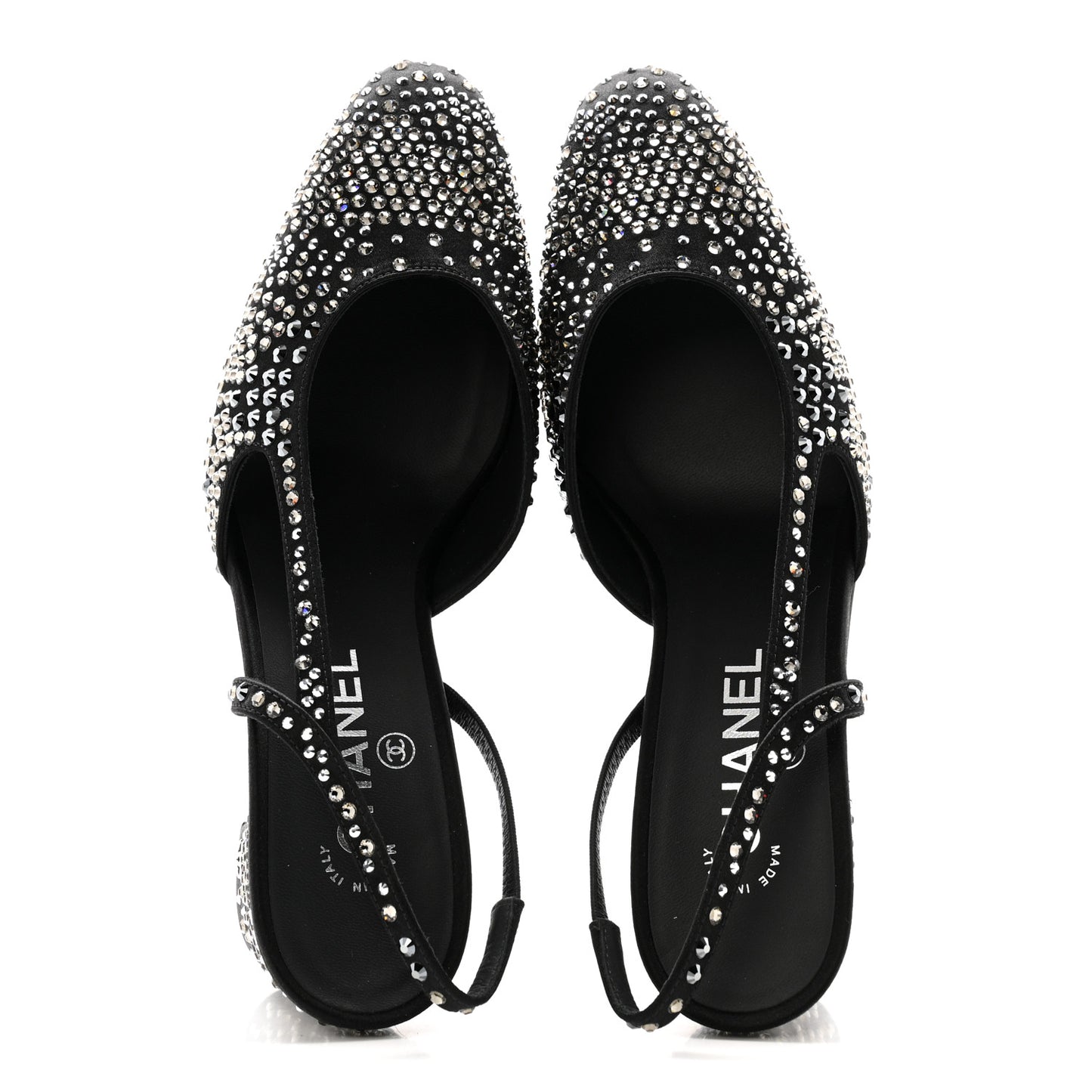 Strass Cap Toe CC Slingback Pumps 39.5 Black