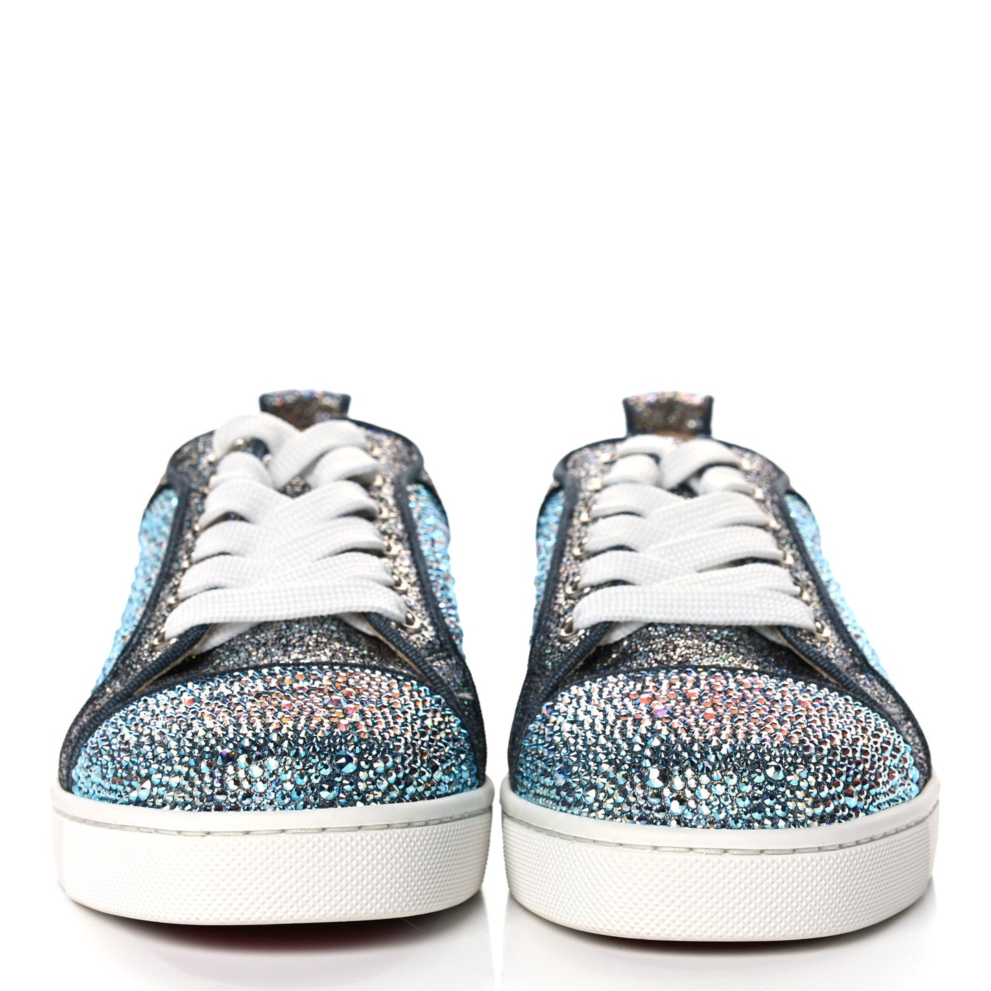 Metallic Strass Louis Junior Flat Sneakers 35 Silver AB