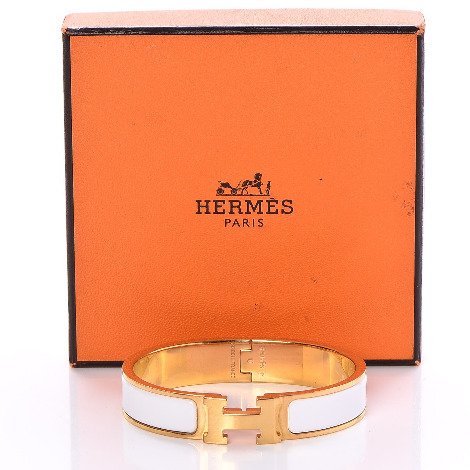 Hermes Enamel Narrow Clic Clac H Bracelet PM White 6 of 6