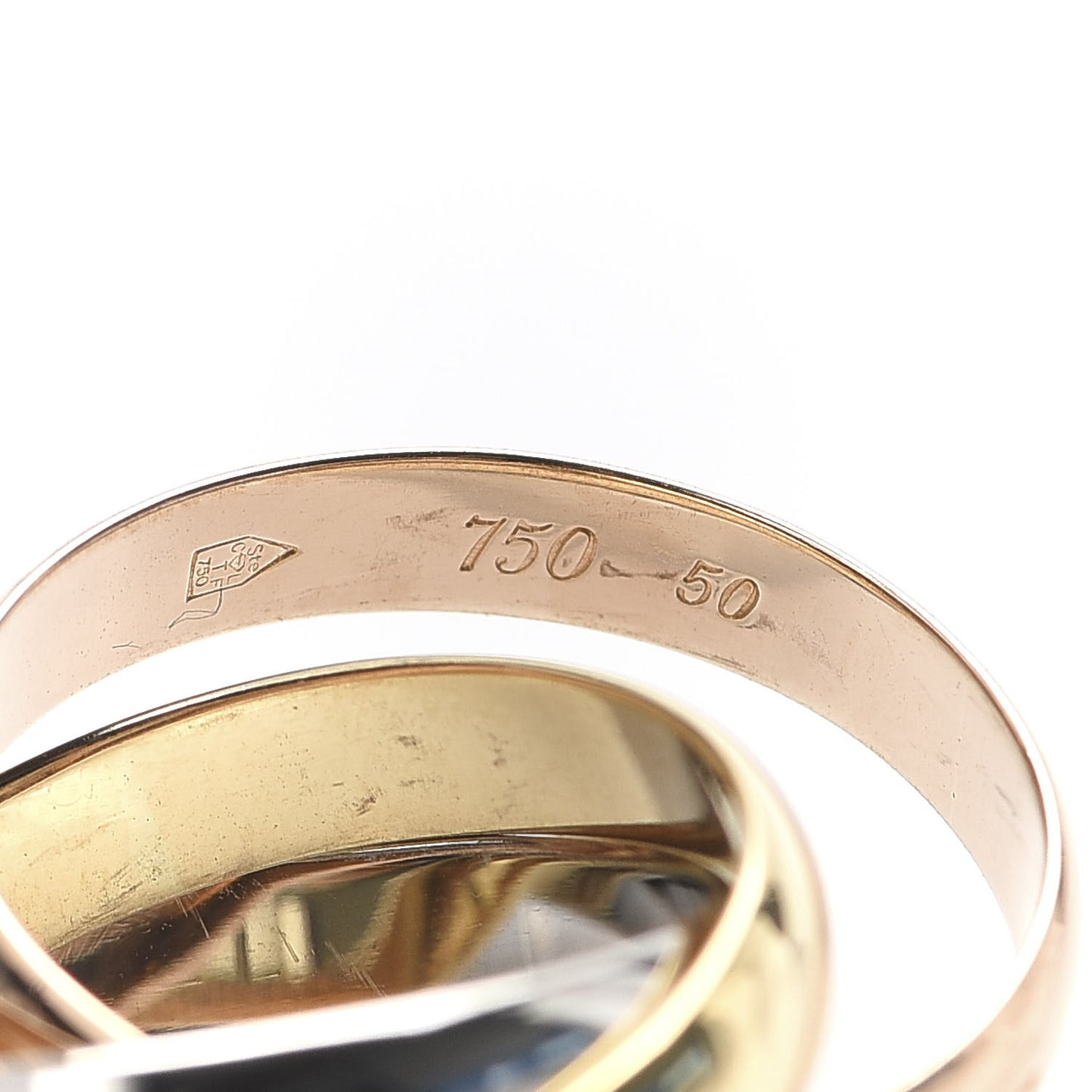 18K Pink Yellow White Gold Classic Les Must De Trinity Ring 50 5.25