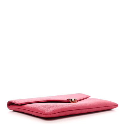 Chanel Grained Calfskin Quilted Cuba Clutch Dark Pink 4 of 7