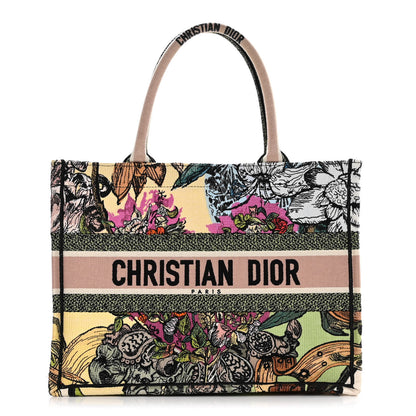 Christian Dior Canvas Embroidered Medium Coeur En Fleurs Book Tote Multicolor 1 of 12