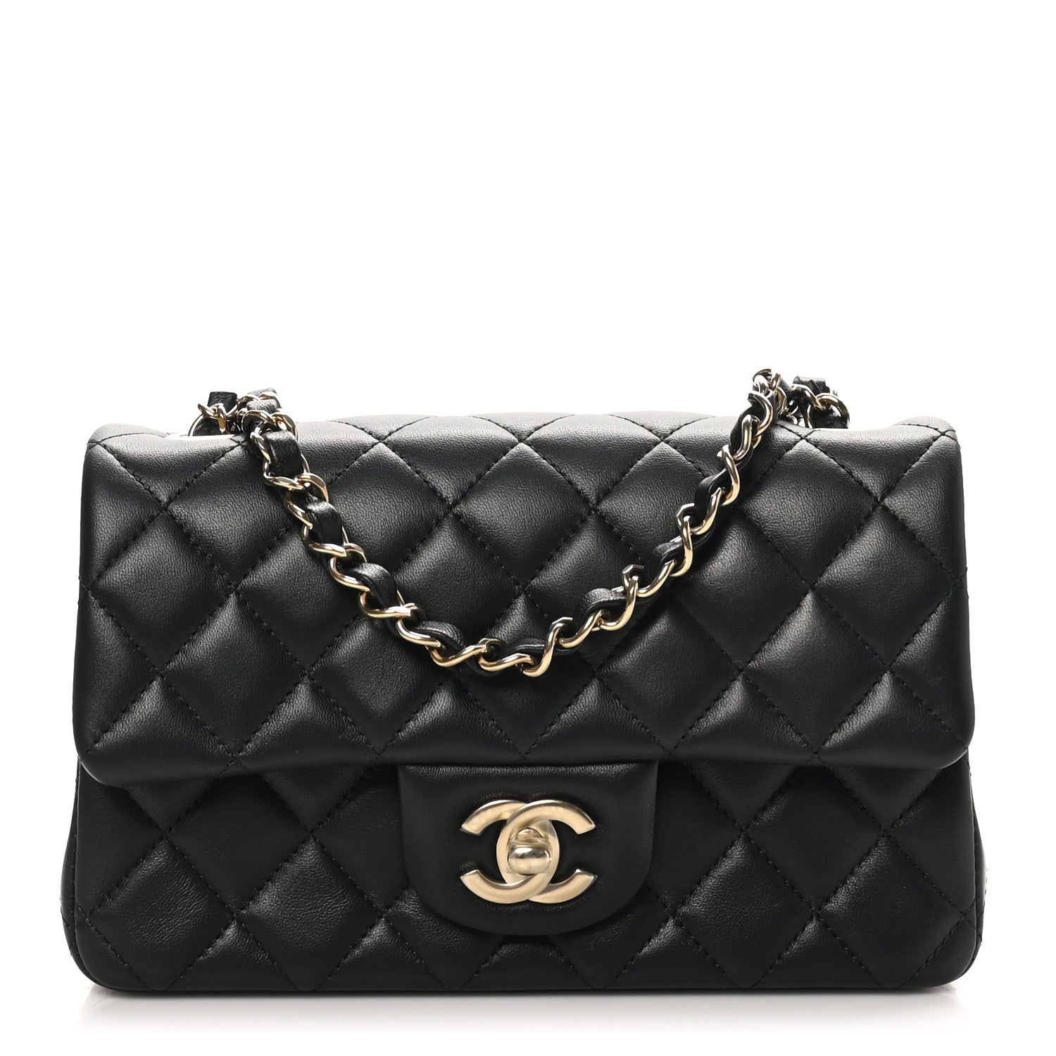 Chanel Lambskin Quilted Mini Rectangular Flap Black 1 of 11