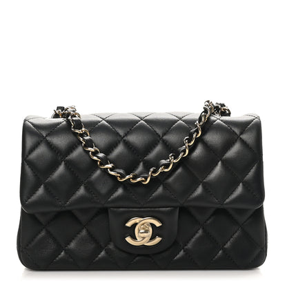 Chanel Lambskin Quilted Mini Rectangular Flap Black 1 of 11