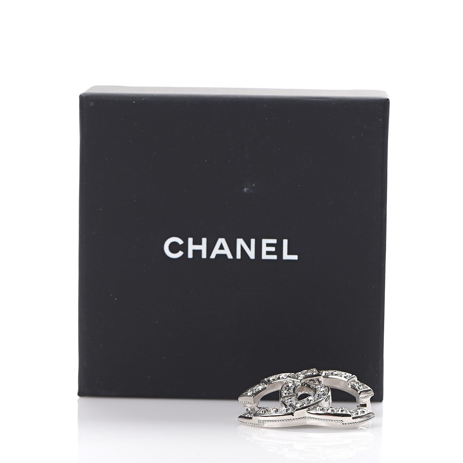 Chanel Crystal CC Brooch Silver 4 of 4