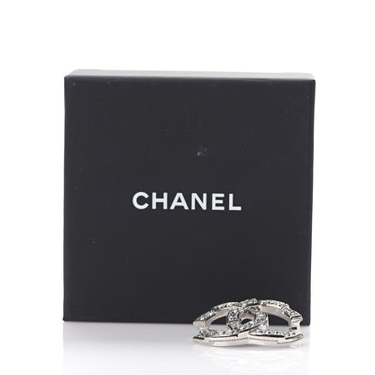 Chanel Crystal CC Brooch Silver 4 of 4