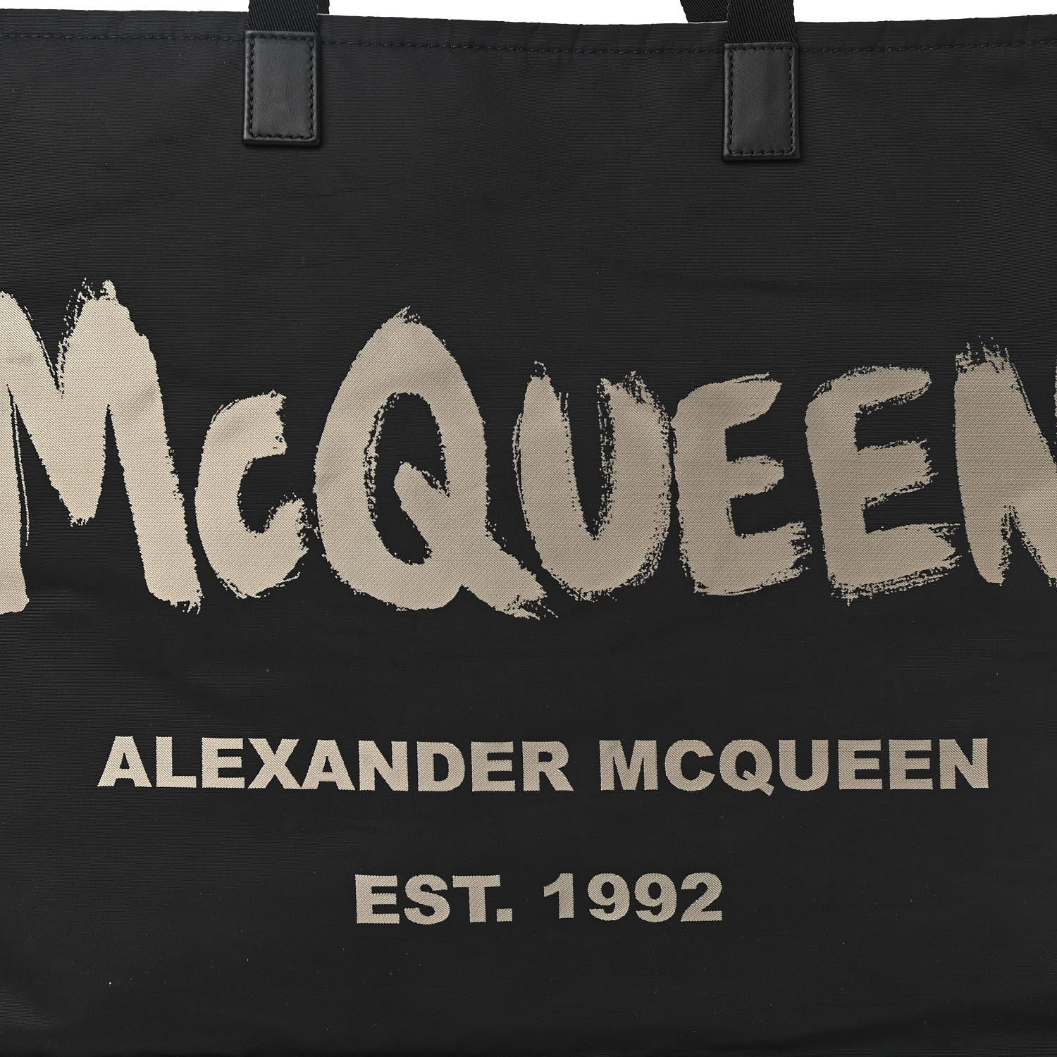 Alexander McQueen Nylon Graffiti Logo Tote Black 7 of 10