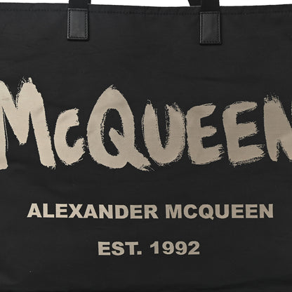 Alexander McQueen Nylon Graffiti Logo Tote Black 7 of 10