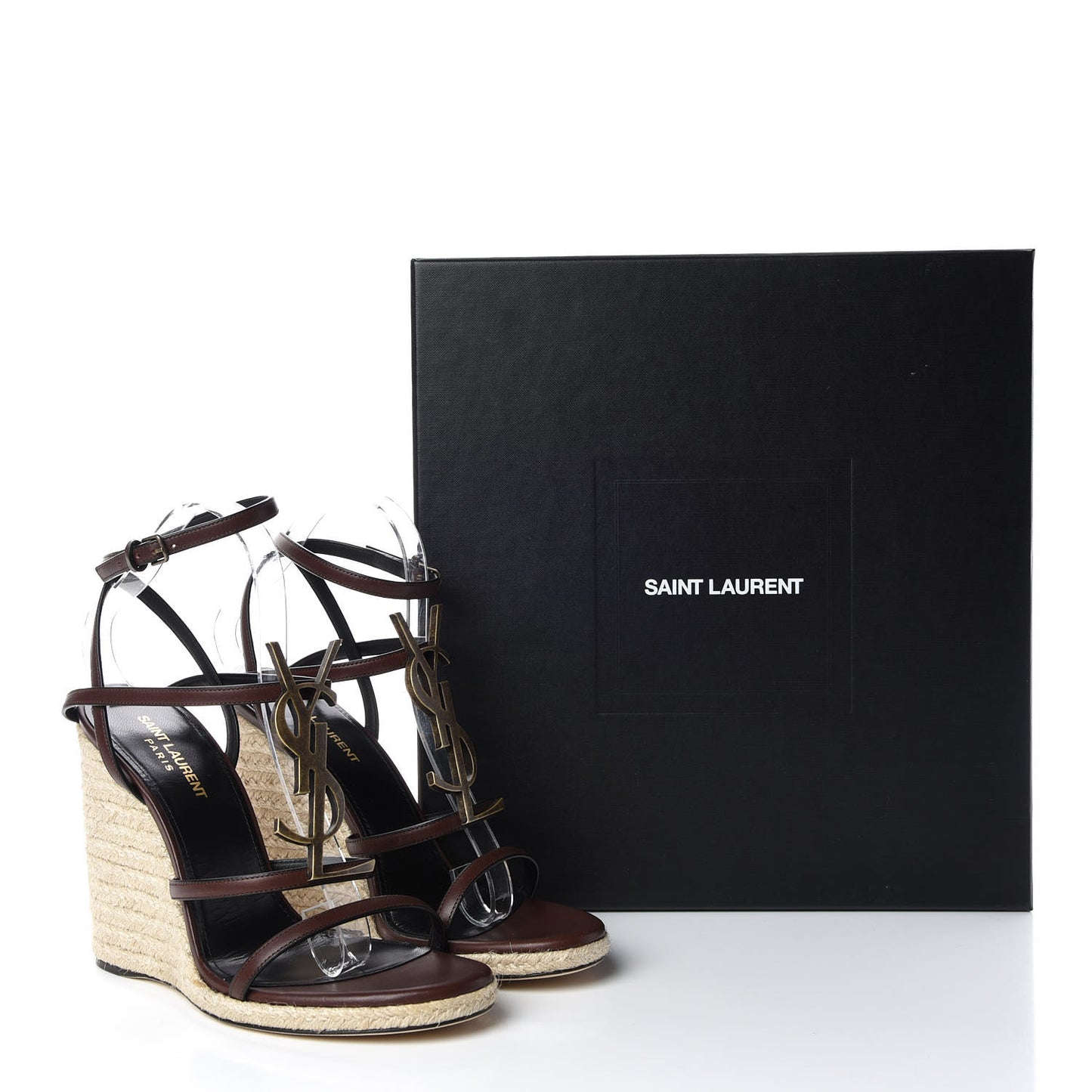 Calfskin Cassandra Espadrille 105 Wedges 39 Chocolate