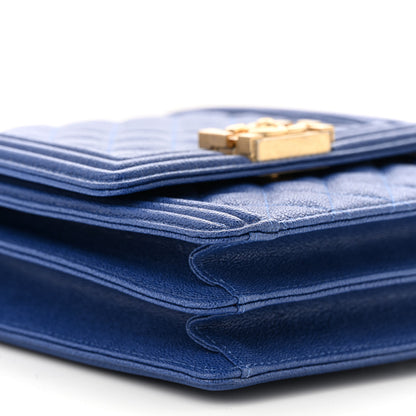 Chanel Caviar Quilted North South Boy Flap Blue 9 of 10