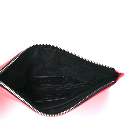 Saint Laurent Patent Grain De Poudre Matelasse Chevron Monogram Bill Pouch Neon Pink 5 of 11