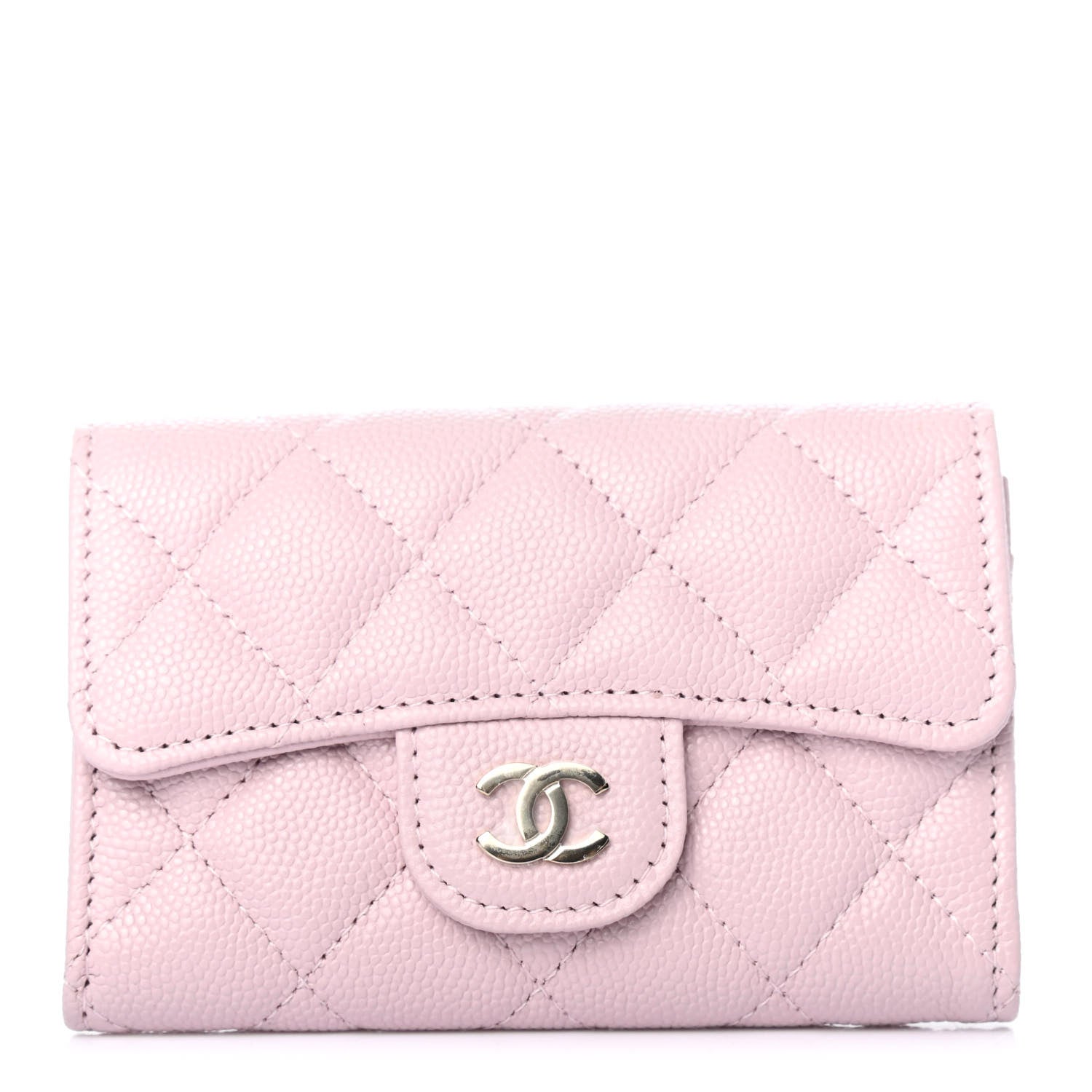 Chanel Caviar Quilted Flap Card Holder Wallet Light Pink 1 of 4