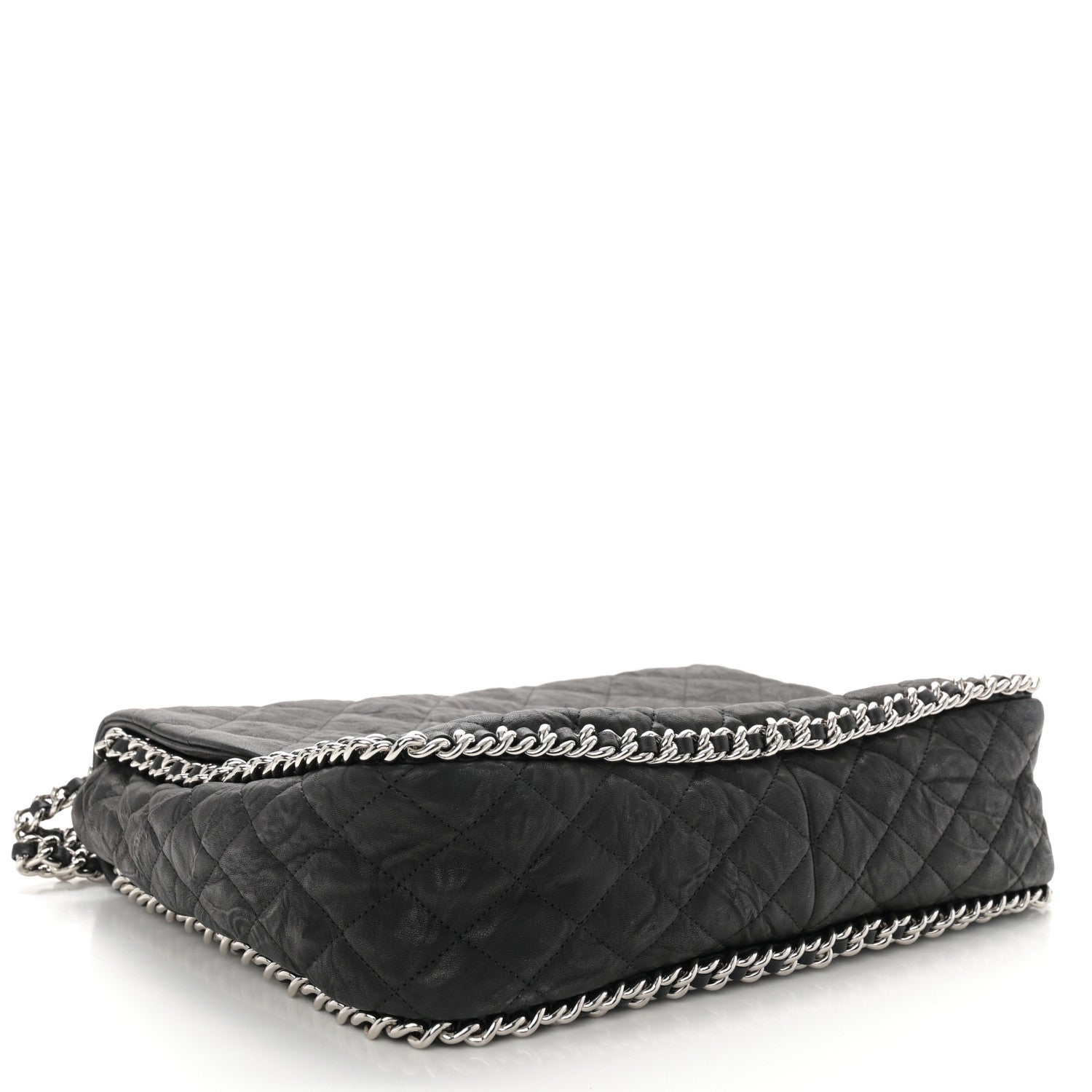 Chanel Washed Lambskin Quilted Maxi Chain Around Flap Black 4 of 10