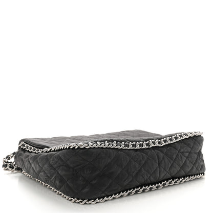 Chanel Washed Lambskin Quilted Maxi Chain Around Flap Black 4 of 10