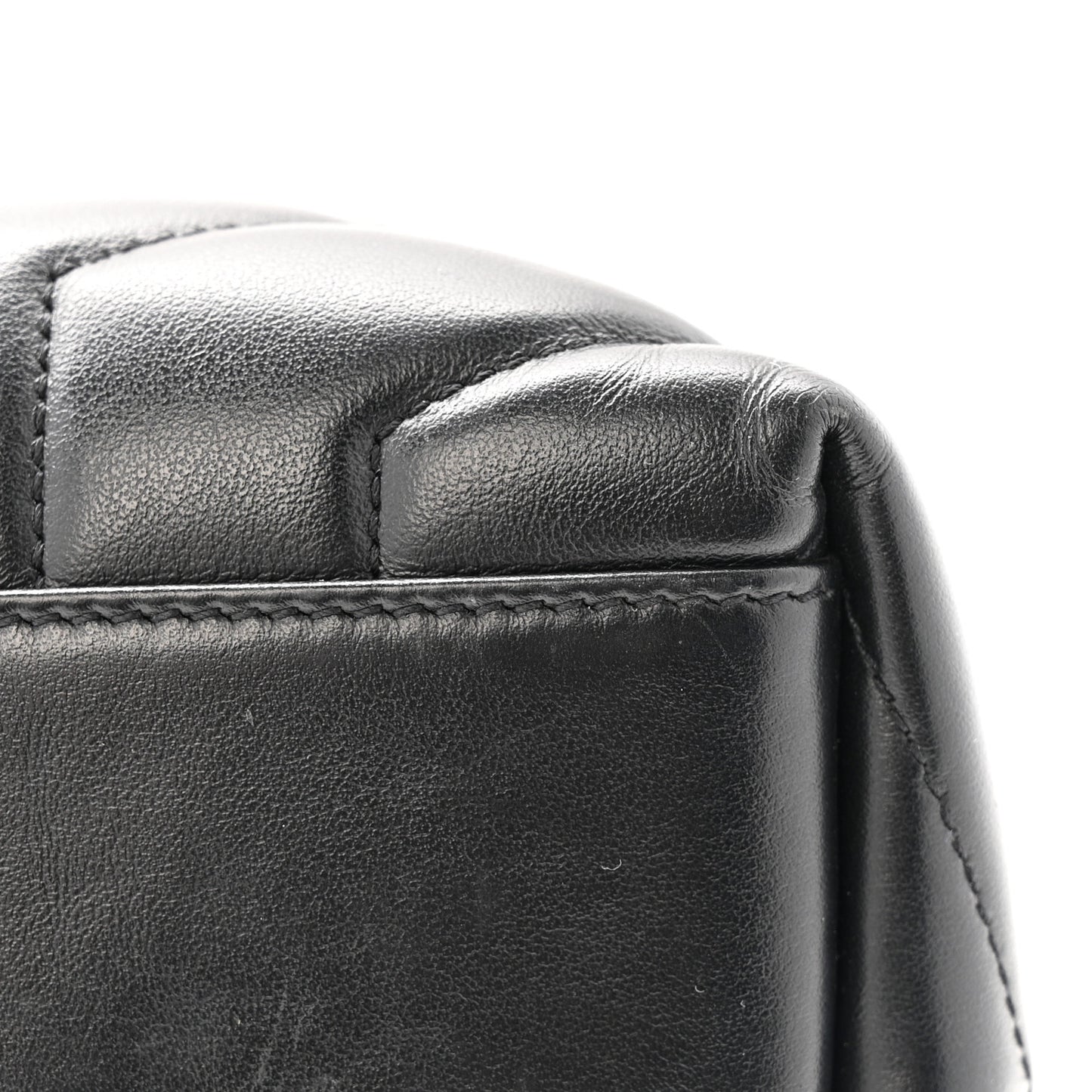 Calfskin Y Quilted Monogram Medium Loulou Chain Satchel Black