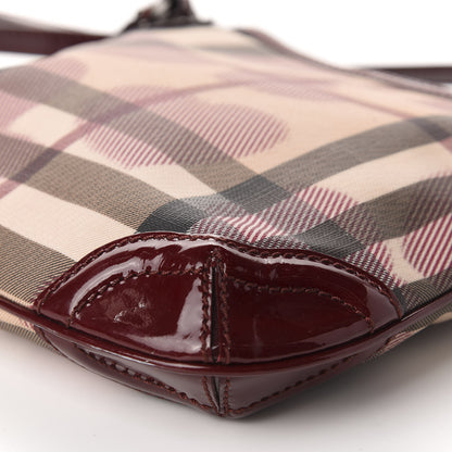 Burberry Patent Nova Check Heart Dryden Crossbody Bag Berry Red 7 of 12