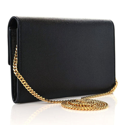 Saint Laurent Grain De Poudre Uptown Chain Wallet Black 3 of 12