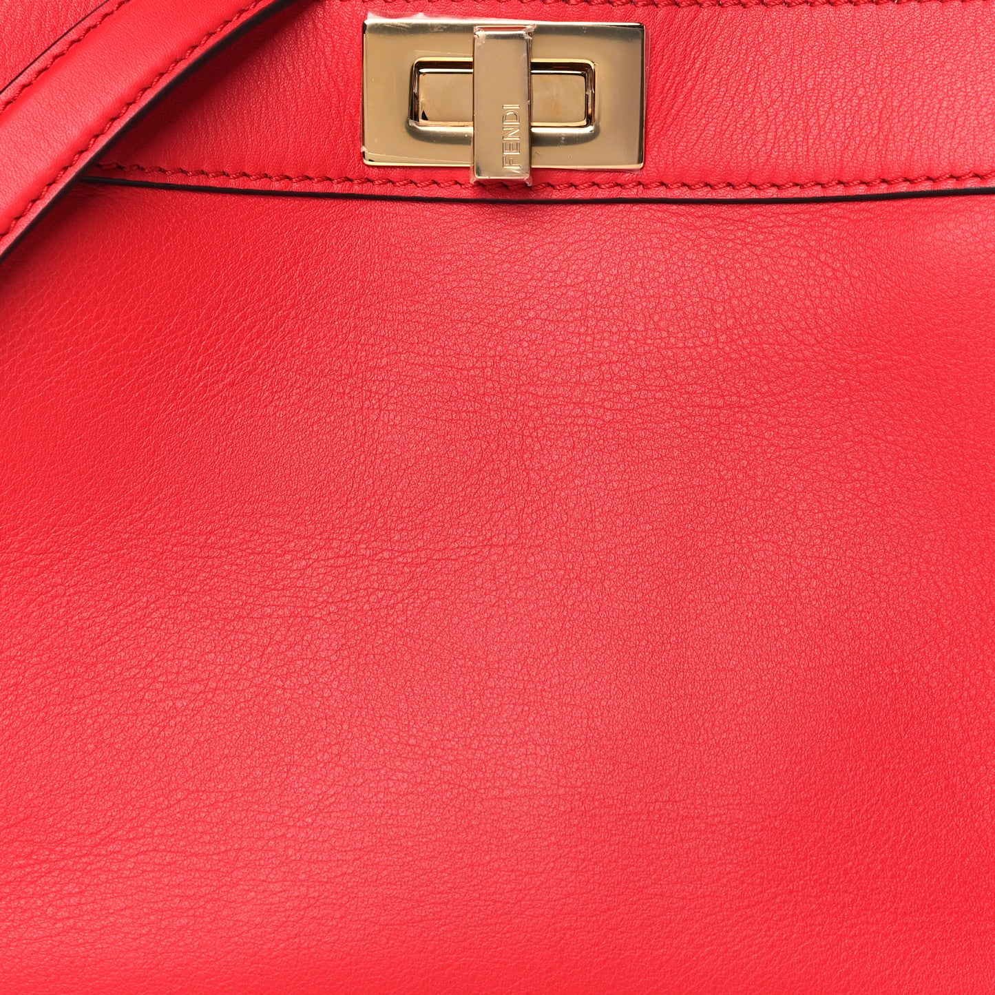 Vitello Seta Nappa Chinese Valentines Day Karligraphy Small Peekaboo I SEE U Satchel Rosso Cardinale Panna