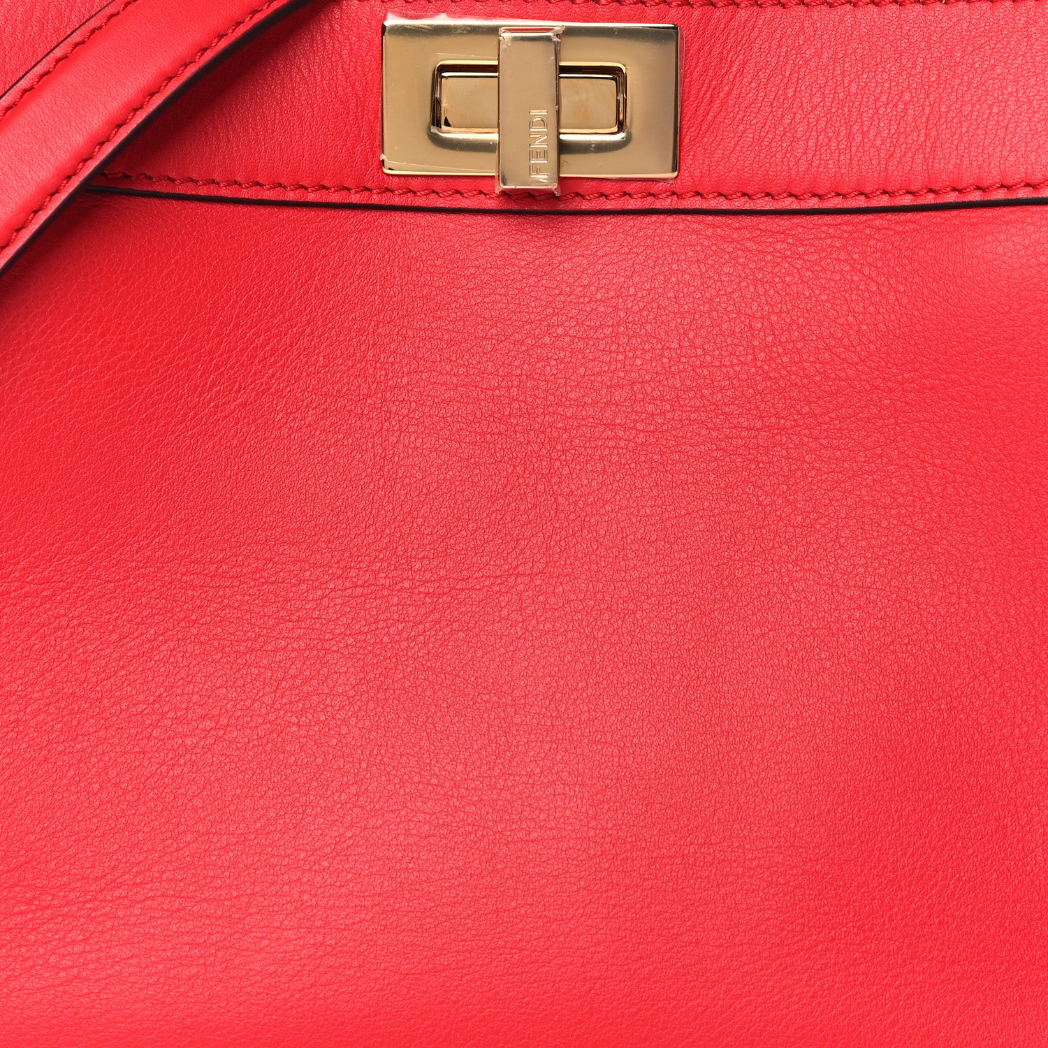 Fendi Vitello Seta Nappa Chinese Valentines Day Karligraphy Small Peekaboo I SEE U Satchel Rosso Cardinale Panna 8 of 10