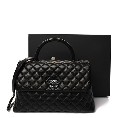Chanel Caviar Quilted Medium Coco Handle Flap So Black 11 of 11