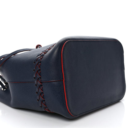 Louis Vuitton Soft Calfskin Braided Lockme Bucket Marine Rouge 7 of 8