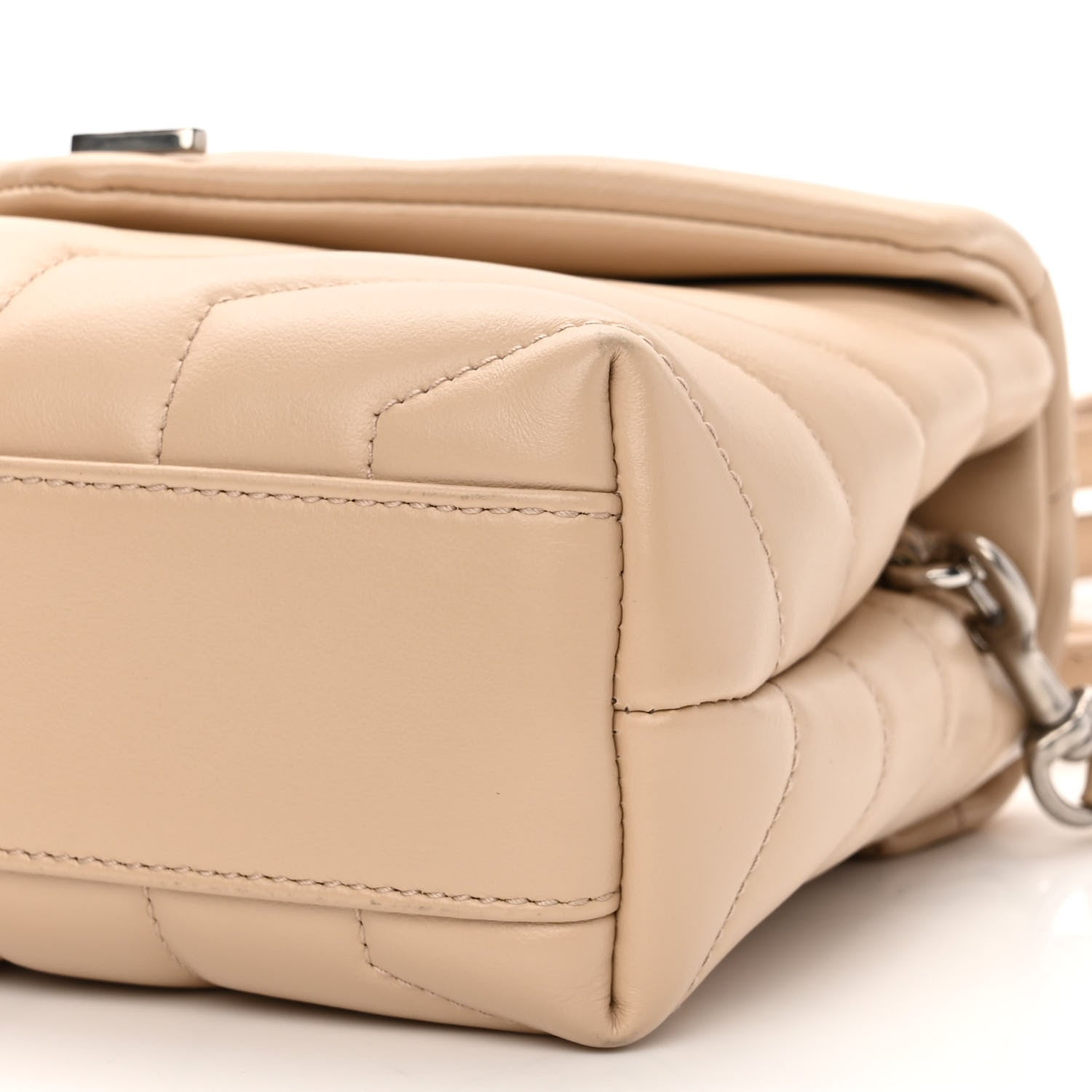 Saint Laurent Calfskin Y Quilted Monogram Toy Loulou Crossbody Bag Nude Powder 11 of 11