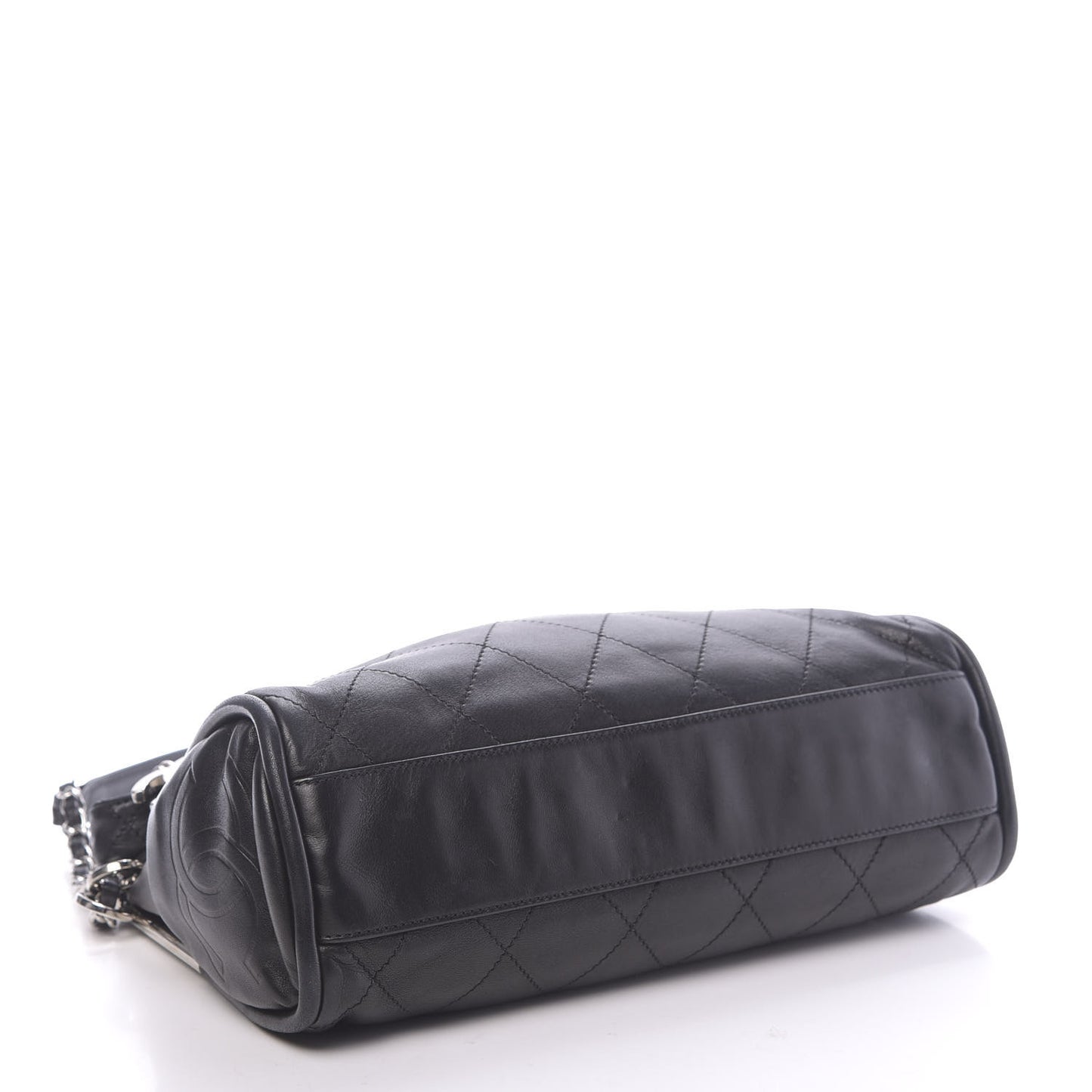 Lambskin Stitched Medium Ultimate Soft Tote Black