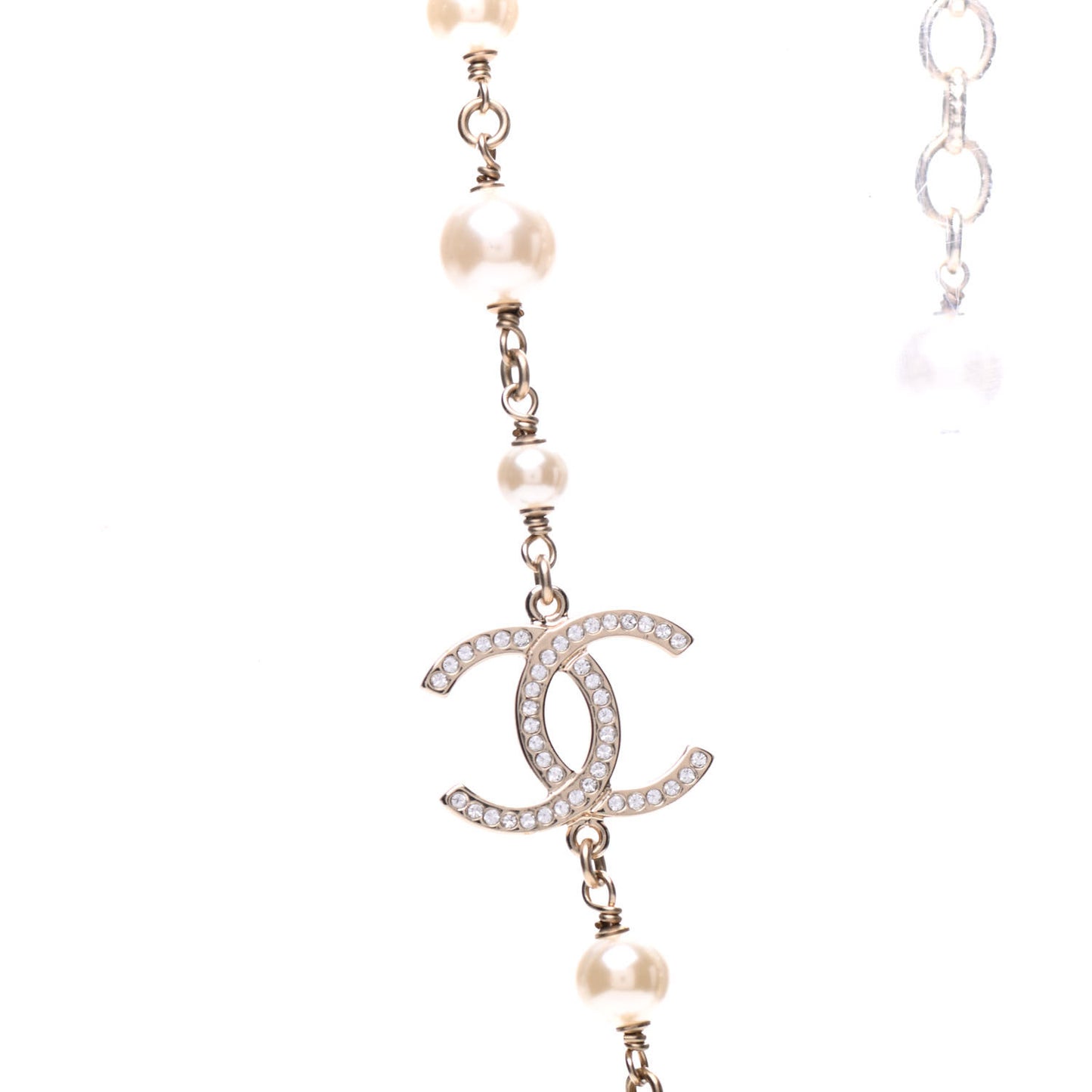 Crystal Pearl Star CC Short Necklace Silver