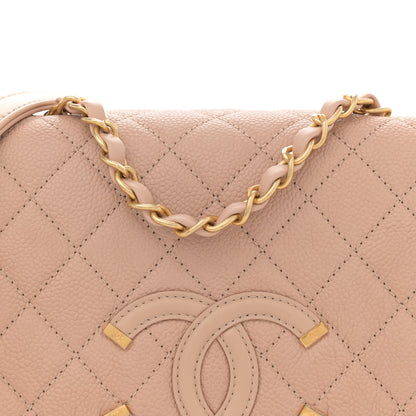 Chanel Caviar Quilted Medium CC Filigree Flap Beige 8 of 11